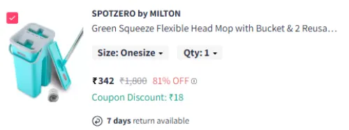 Image of Spotzero Flexible Mop with Bucket, 2 Pads