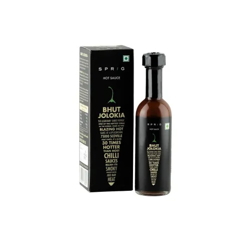 Image of Sprig Bhut Jolokia Sauce | Made with World’s hottest Ghost Peppers | 75,000 SHU | 55 gms