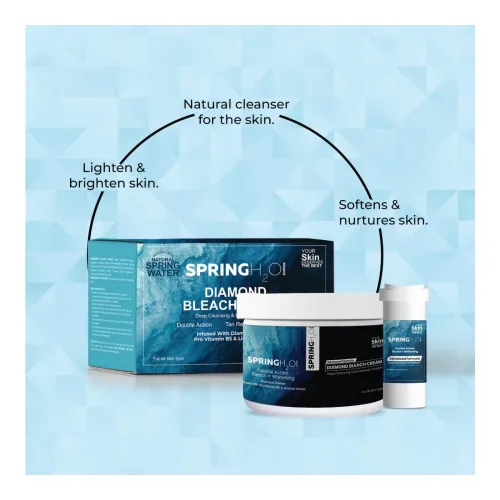 Image of Spring H2O Diamond Bleach Cream 300g with Pro Vitamin B5 & Licorice Extract for Skin Brightening