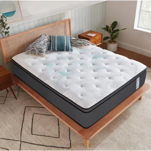 Image of Springtek Eurotop Hybrid Latex Queen Size Mattress 78x60 Inch