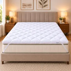 Springtek Premium Luxe Micro Fibre Mattress Topper for Single Size Bed | Single Bed Topper 75\'x36\' | 2\' Padding | Super Soft Mattress Padding for Comfortable Sleep | 75 By 36 Inch, White