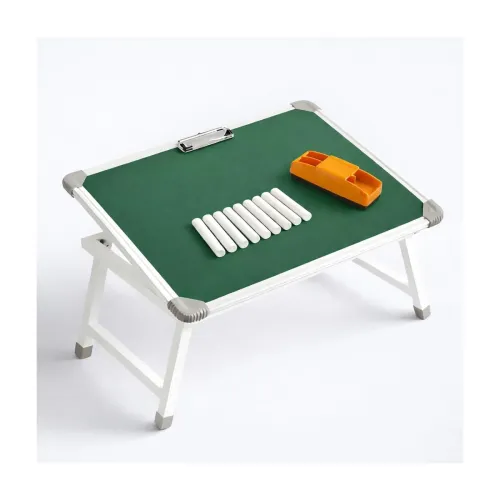 Image of YAJNAS Multipurpose Portable Green Chalkboard Study Laptop Table (15×23 Inch) | Height Adjustable Foldable Lap Desk & Be