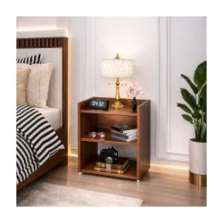 SPYDER CRAFT 2 Tier Engineered Wood Bedside Table for Bedroom