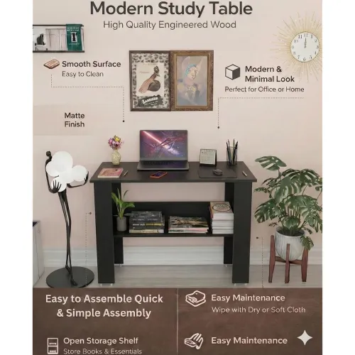 Image of Spyder Craft Genesis Engineering Wood Modern Office Desk Study Table Computer Table for Office Work from Home