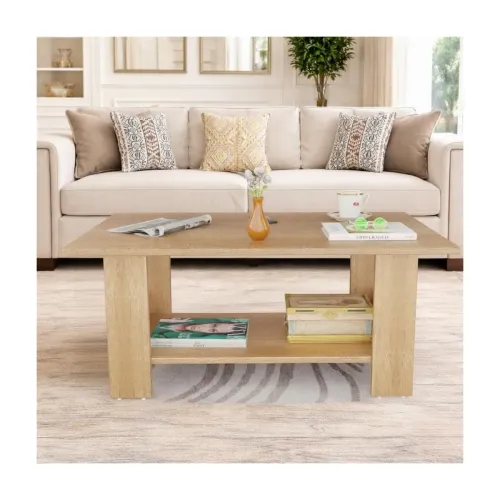 Image of Spyder Craft Modern Coffee Table with Open Storage Shelf