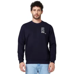 Spykar Blended Slim Fit Round Neck Full Sleeve Sweatshirt for Men