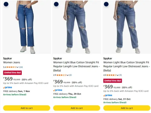 Image of Spykar Jeans & Jeggings at minimum 72% Discount