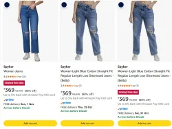 Spykar Jeans & Jeggings at minimum 72% Discount