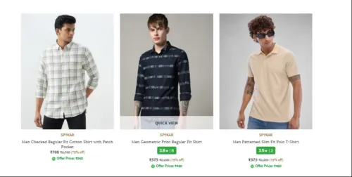 Image of SPYKAR Men Checked Regular Fit Cotton Shirt