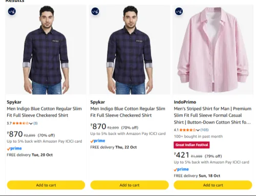 Image of Spykar Men Indigo Blue Cotton Slim Fit Full Sleeve Striped Shirt at minimum 70%
