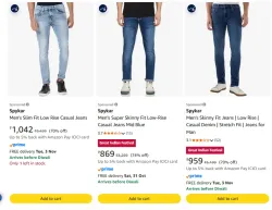 Spykar Men Jeans at minimum 70% Discount