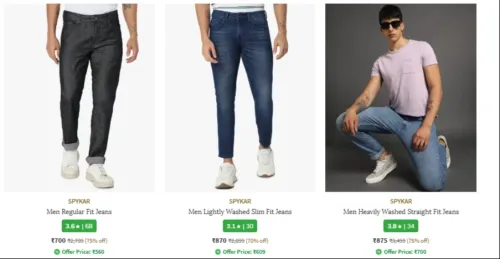 Image of Spykar Men's jeans starting at ₹ 700