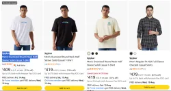 Spykar Mens Oversized Solid T-Shirt Upto 81% OFF