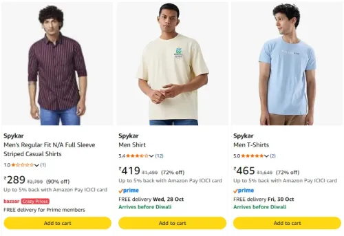 Image of Spykar Men Shirts at minimum 70% Discount