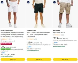 Spykar Men Shorts at minimum 72% Discount
