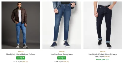 Image of SPYKAR Men's Jeans @ Minimum 70% Discount