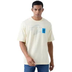 Spykar Mens Oversized Round Neck Half Sleeve Solid Casual T-Shirt