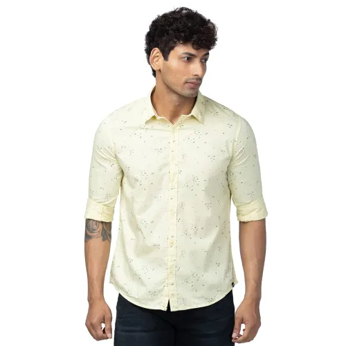 Image of Spykar Men's Regular Fit N/A Full Sleeve Printed Casual Shirts