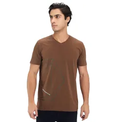 Spykar Mens Slim Fit V-Neck Half Sleeve Solid Casual T-Shirt