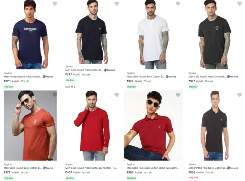 Image of Spykar mens tshirt upto 76% discount 
