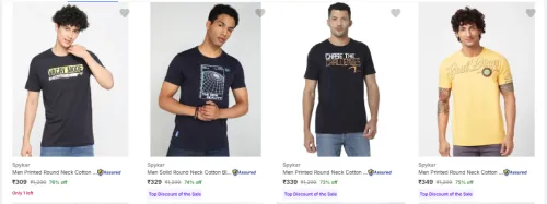 Image of Spykar Men's T Shirts at minimum 70% Discount