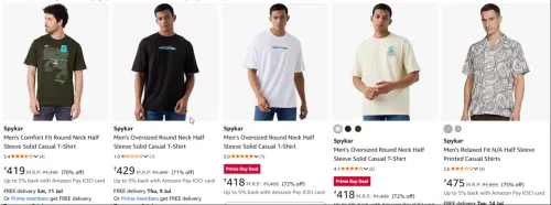 Image of Spykar Men's t-shirts up to 75% Discount 