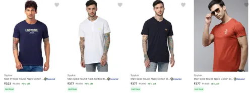 Image of Spykar Men's T-Shirts upto 76% Discount