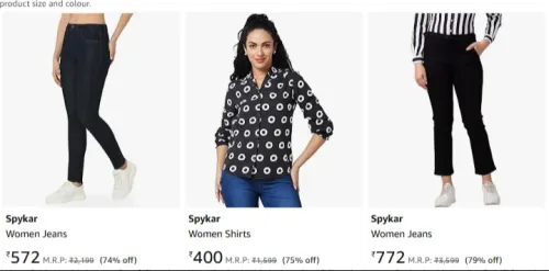 Image of Spykar Women's Clothing 83% OFF