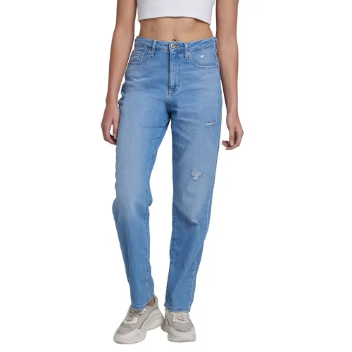 Image of Spykar Women's Light Blue Straight Fit Jeans