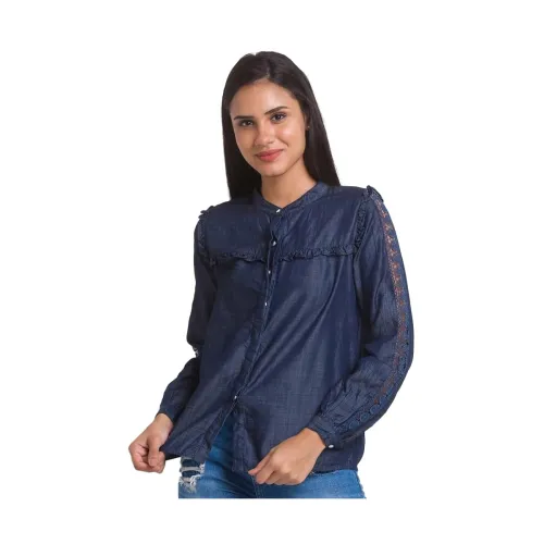 Image of Spykar Women's Regular Fit Shirt (WSH02BB010) 