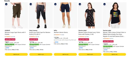 Image of Spykar Women Shorts at minimum 70% Discount