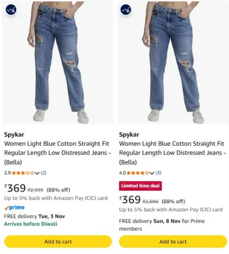 Image of Spykar womens jeans at minimum 70% Discount