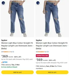 Spykar womens jeans at minimum 70% Discount