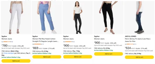 Image of Spykar Women's Jeans upto 70% discount 