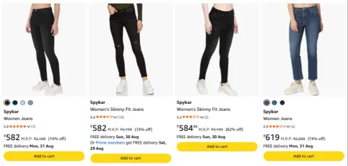 Image of Spykers women's Jeans upto 82% discount 