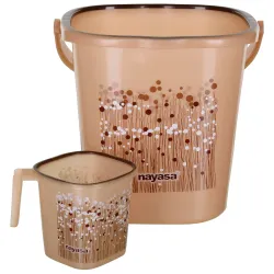 Square Ring Funk Bucket and Mug Set 18 LTR Bucket + 1.5Ltr Mug