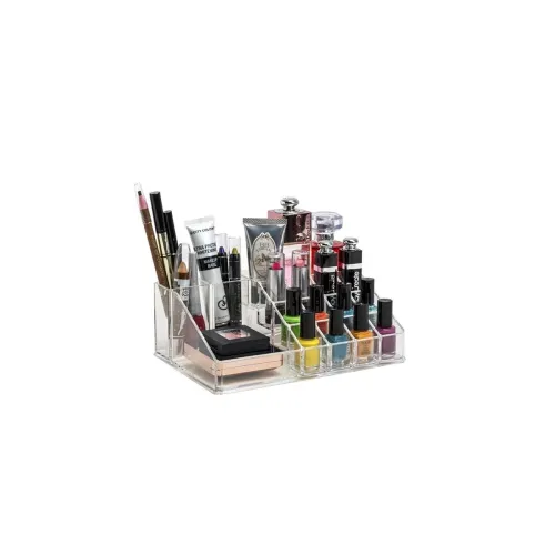 Image of SR 16 Grid Plastic Makeup Organizer Cosmetic Storage Box