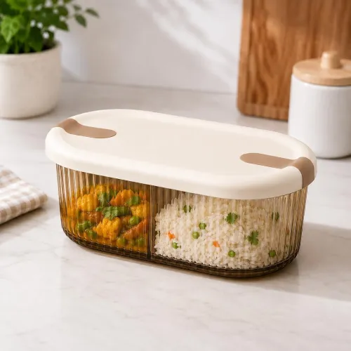 Image of SR 2-Compartment Container for Meal Prep for Refrigerator 