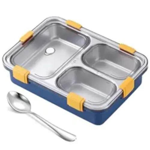 Image of SR 3-Compartment Stainless Steel Lunch Box