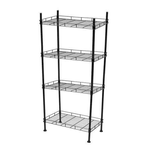 Image of SR Brand Multipurpose 4-Shelves / Layer Adjustable Mild Steel Heavy Duty Rack with Rolling Wheels | Multifunction Utilit