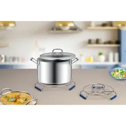 SR Round Stainless Steel Heat Resistant Hot Pot Stand, Heating Pads for Dinning Table, Stainless Steel Placemats, Pot Bowl Tawa Holder, Hot Mat for Dining Table - 148 MM (Pack of 1)