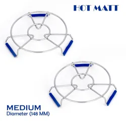 SR Round Stainless Steel Heat Resistant Hot Pot Stand, Heating Pads for Dinning Table, Stainless Steel Placemats, Pot Bo