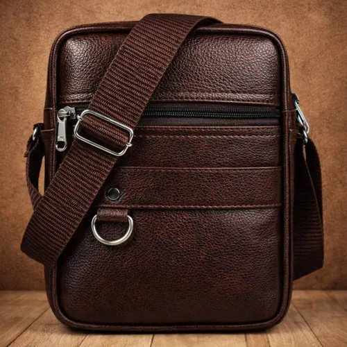 Image of SRACO Brown Men Sling Bag Stylish Cross Body Sling bag for Office, Cash, Business Collection, Travelling