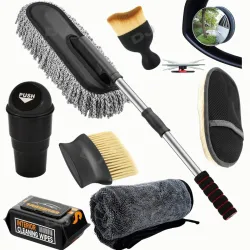 SRBK fashion Stainless Steel, Plastic, Microfiber Vehicle Washing Duster (Pack Of 8, 800 GSM)