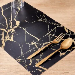 SS24- FOIL Printed Black Gold PLACEMAT 43X28