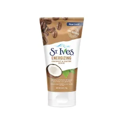 St Ives Energizing Face Scrub, Coconut & Coffee, Deep Cleanser for Bright Skin, Paraben Free, Dermatologically Tested, 1