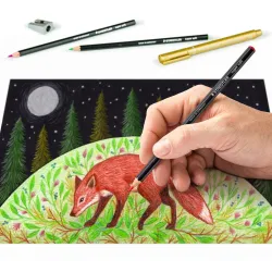 STAEDTLER Design Journey Black & White Set of Soft Coloured Pencils, Metallic Markers and Sharpener