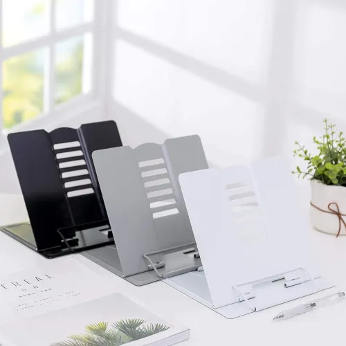 Image of Stainless Iron and Steel Desktop Book Reading Foldable Tray 