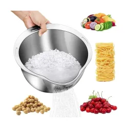 Stainless Steel 4-in-1 Rice Washer Strainer Bowl 27cm