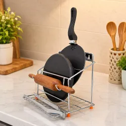 Stainless Steel 4-in-1 Chakla Belan and Tawa Stand